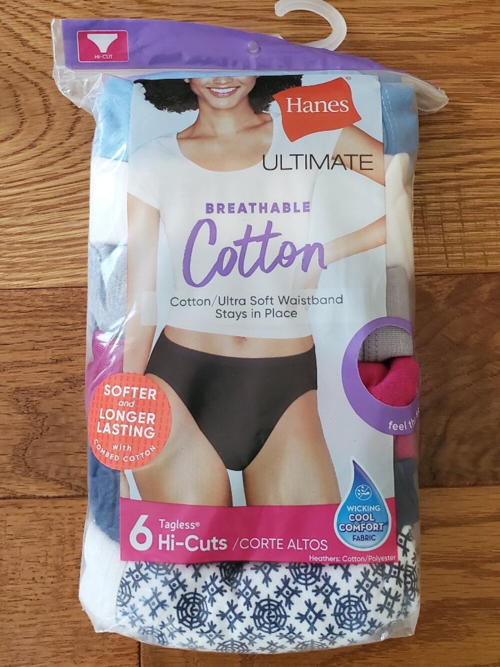 2 for $30 | Size 9/2XL  Hanes Ultimate Breathable Cotton Hi Cut Underwear | NWT
